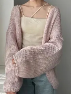 olu. ローゲージルーズニットカーディガン