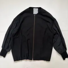 【美品】ビアズリー　ノーカラージャケット ブルゾン　切り替え　バルーンスリーブのサムネイル