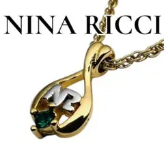 【極美品】NINA RICCI ネックレス ゴールド ドロップ ラインストーン