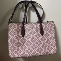 Kate Spade 花柄ハンドバッグ ピンク