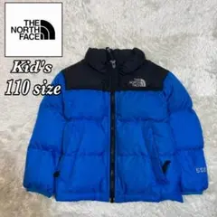 ノースフェイス ダウンジャケット ロゴ刺繍 海外限定 ブルー キッズ 110