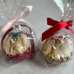 ハンドメイド　犬のフィギュアセット（ラッピング付き）