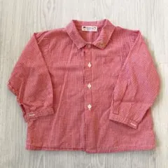 familiar ファミリア◎赤チェック　シャツ　100