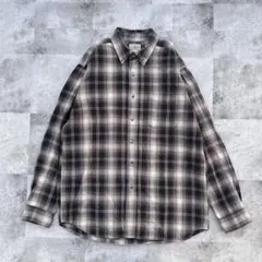 L.L.Bean/黒白オンブレチェックシャツ/Mサイズ