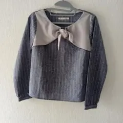 MAJESTIC LEGON ストライプ柄 リボン付き長袖ブラウス　Mサイズのサムネイル