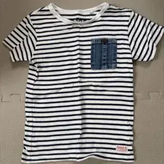 Ocean & Ground ボーダーTシャツ デニムポケット 120cmのサムネイル