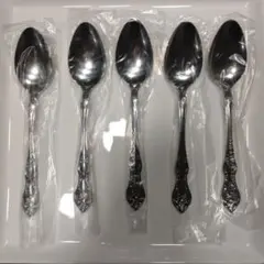 未使用　ステンレススチール スプーン 5本セット 花柄