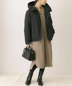 コーデュロイギャザーワンピース