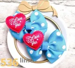 再入荷☆ドットリボン　ヘアゴム　キッズ　ハンドメイド　グログランリボン