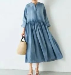 ビアズリー系列fripier 25SS シフォンデニムギャザーワンピース 1 緑 BEARDSLEY ビアズリー シフォンデニムギャザーワンピース - メルカリ