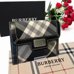 ✨美品✨BURBERRY バーバリー 三つ折り財布 がま口 チェック柄のサムネイル