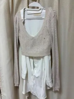 ANDMARY ニットシャツワンピース