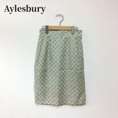 Aylesbury 花柄スカート 7号 S 細身 綿混 日本製