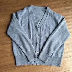 無印良品 洗えるウールミドルゲージ　Ｖネックカーディガン　ブルー　Lサイズ