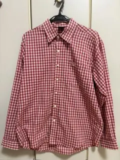 90s Stussy 赤白チェック 長袖シャツ