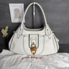 【激レア】フェラガモ ワンショルダーバッグ Y2K ロックデザイン ホワイト