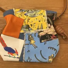 パッチワークデザイン かごバッグ