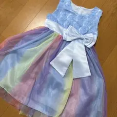 子供用 フォーマルドレス 青 パステルカラー　発表会　結婚式