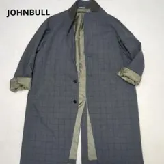 Johnbull チェスターコート　メンズ　スプリングコート グレー チェック