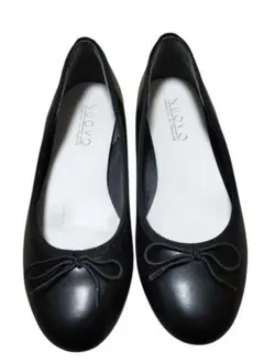 【美品】NUOVO フラットシューズ ブラック　24cm