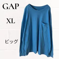 GAP ギャップTシャツ トレーナー 長袖 XL ポケット 大きい コットン 青