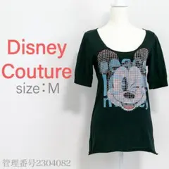 【美品】ディズニークチュール　ミッキーデザインプリント　レディースカットソー　黒