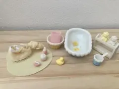 シルバニア　ベビーバスセット　青色