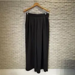 【美品】ユニクロ　UNIQLO　ポンチタックワイドパンツ　レディース　グレー系