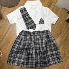 制服セット 半袖シャツ チェック柄スカート ネクタイ
