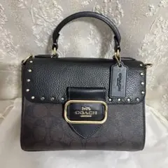 美品✨　COACH コーチ　シグネチャー　ハンドバッグ　ショルダーバッグ 黒