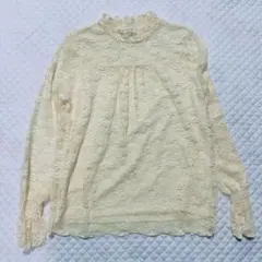 アースミュージックアンドエコロジー 総レース フリルブラウス M