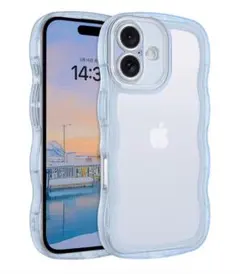 iPhone16 スマホケース　クリアブルー