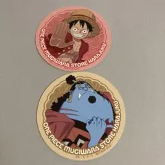 ワンピース　麦わらストア原宿　コースター 2枚　ルフィ ジンベイ