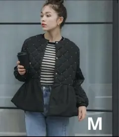 キルティングペプラムジャケット