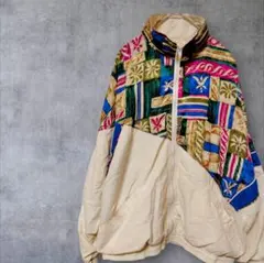 SOLARE SPORTA海外古着パッチワークジャンパーMヴィンテージ昭和レトロ