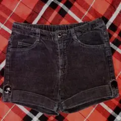 コーデュロイ　ブラックショートパンツ　サイズ調整可能アじゃスターつき160㎝