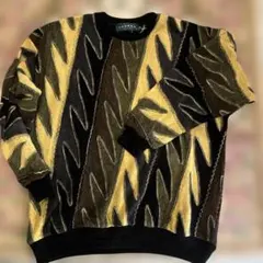 TUNDRA CANADA 90s 3Dニット 総柄 セーター カナダ製 XL