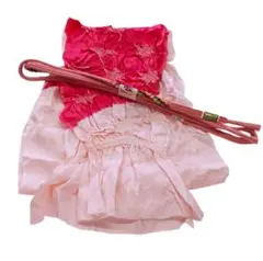 正絹　お洒落着　帯締め帯揚げセット　ピンクの中抜き絞り　手ぐみ紐