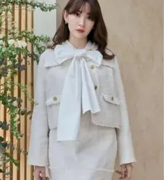 【herlipto】美品 Silky White Tweed Jacket
