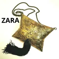 【希少品】 ZARA ザラ メタル クッション型 ミニショルダーバッグ ゴールド