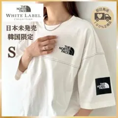 韓国限定☆ THE NORTH FACE ロゴ ステッチ Tシャツ ホワイト S