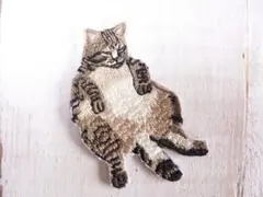 【即購入OK】　猫　ねこ　ネコ　ぽっちゃり　アイロンワッペン　アップリケ