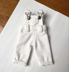ねんどろいど服　オビツ11服　ドール服　パンツオーバーオール　白