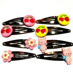 キッズ　ヘアピン　4ペア パッチンピン