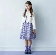 ANNA SUI mini 花柄刺繍 ワンピース ラベンダー色　120cm