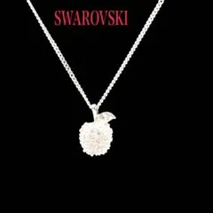 【極美品】スワロフスキー りんご ネックレス クリスタル 箱付 刻印有