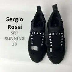 【美品】セルジオロッシ　SR1 RUNNING スニーカー　ビジュー　黒　38