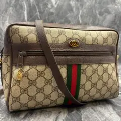 ✨美品✨GUCCI GG シェリーライン ショルダーバッグ ブラウン 金具ロゴ