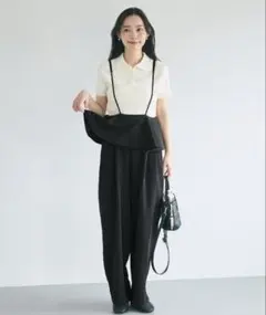 coca 黒 フリル付き サロペット