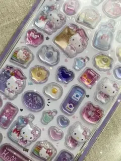 最安！★海外正規品★ハローキティ（パープル）　3Dクリスタルドロップシール